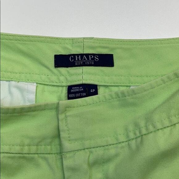 CHAPS Womens 4P Light Green Cotton Bermuda Shorts - Picture 2 of 3